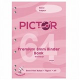 PICTOR PREMIUM A4 64 PAGE BINDER BOOK 8MM RULED 70GSM RADIO LOCATOR
