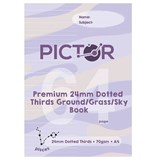 PICTOR COLOURED A4 64 PAGE GROUND  GRASS  SKY EXERCISE BOOK 24MM DOTTED THIRDS PISCES