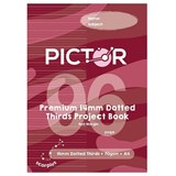 PICTOR PREMIUM A4 96 PAGE PROJECT BOOK 14MM PLAINDOTTED THIRDS 70GSM SCORPIUS