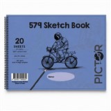 PICTOR 579 SKETCH BOOK 272MM X 360MM SPIRAL SIDE BND 20 SHEET 110GSM