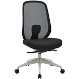 BURO FORCE ERGONOMIC OFFICE CHAIR LIGHT GREY FRAME BLACK SEAT BONUS CHAIRMAT INCLUDED