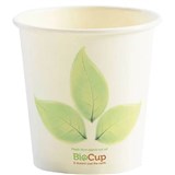 DISPOSABLE CUP 4oz PAPER SINGLE WALL WHITE LEAF DESIGN