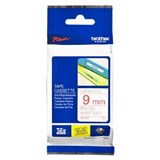 BROTHER TZE222 LAMINATED LABELLING TAPE 9MM RED ON WHITE