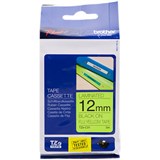 BROTHER TZEC31 LAMINATED LABELLING TAPE 12MM BLACK ON FLURO YELLOW