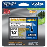 BROTHER TZEFX231 FLEXIBLE LABELLING TAPE 12MM BLACK ON WHITE