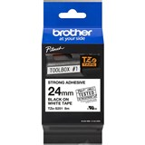 BROTHER TZES251 STRONG ADHESIVE LABELLING TAPE 24MM BLACK ON WHITE