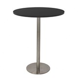 RAPIDLINE ESTILO DRY BAR TABLE 900MM DIA BLACK AND STAINLESS STEEL BASE