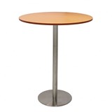 RAPIDLINE ESTILO DRY BAR TABLE 900MM DIA BEECH AND STAINLESS STEEL BASE