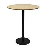 RAPIDLINE ESTILO DRY BAR TABLE 900MM DIA NATURAL OAK AND BLACK BASE
