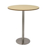 RAPIDLINE ESTILO DRY BAR TABLE 900MM DIA NATURAL OAK AND STAINLESS STEEL BASE