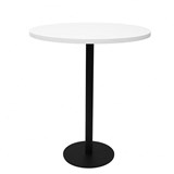 RAPIDLINE ESTILO DRY BAR TABLE 900MM DIA NATURAL WHITE AND BLACK BASE