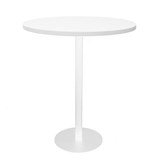 RAPIDLINE ESTILO DRY BAR TABLE 900MM DIA NATURAL WHITE AND WHITE BASE