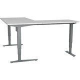 CONSET 50143 ELECTRIC HEIGHT ADJUSTABLE LSHAPED DESK 1800 X 800MM  1800 X 600MM WHITESILVER