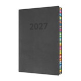 COLLINS RAINBOW EDGE ED151U96 DIARY DAY TO PAGE A5 CHARCOAL