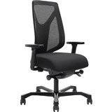 SERATI MESH HIGH  BACK CHAIR PROCONTROL SYNCHRO ADJUSTABLE ARMREST BLACK ALUMINIUM BASE FOOTPLATES GABRIEL FIGHTER