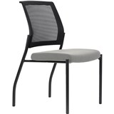 URBIN 4 LEG MESH BACK CHAIR GLIDES BLACK FRAME ICE SEAT