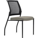 URBIN 4 LEG MESH BACK CHAIR GLIDES BLACK FRAME DRIFTWOOD SEAT