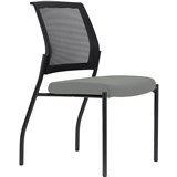 URBIN 4 LEG MESH BACK CHAIR GLIDES BLACK FRAME STEEL SEAT