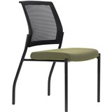 URBIN 4 LEG MESH BACK CHAIR GLIDES BLACK FRAME APPLE SEAT
