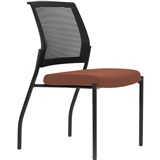 URBIN 4 LEG MESH BACK CHAIR GLIDES BLACK FRAME BRICK SEAT