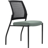 URBIN 4 LEG MESH BACK CHAIR GLIDES BLACK FRAME CLOUD SEAT