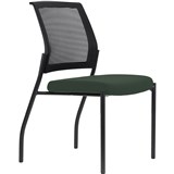 URBIN 4 LEG MESH BACK CHAIR GLIDES BLACK FRAME FOREST SEAT