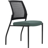 URBIN 4 LEG MESH BACK CHAIR GLIDES BLACK FRAME TEAL SEAT