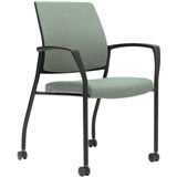 URBIN 4 LEG ARMCHAIR CASTORS BLACK FRAME CLOUD SEAT AND INNER BACK