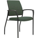 URBIN 4 LEG ARMCHAIR GLIDES BLACK FRAME FOREST SEAT AND INNER BACK