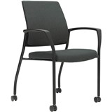 URBIN 4 LEG ARMCHAIR CASTOR BLACK FRAME GRAVITY SLATE SEAT INNER AND OUTER BACK