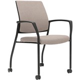 URBIN 4 LEG ARMCHAIR CASTOR BLACK FRAME GRAVITY PETAL SEAT INNER AND OUTER BACK