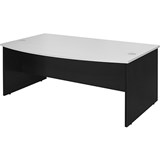 YS DESIGN OXLEY BOW FRONT DESK 1800 X 1050 X 730MM WHITEIRONSTONE