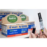 PILOT BEGREEN V BOARD MASTER WHITEBOARD MARKER CHISEL TIP BLACK ECO PACK 5 WITH 5 REFILLS