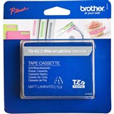 BROTHER TZEMQL35 LABELLING TAPE 12MM WHITE ON LIGHT GREY