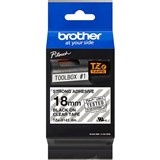 BROTHER TZES141 STRONG ADHESIVE LABELLING TAPE 18MM BLACK ON CLEAR