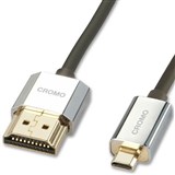 LINDY 41681 CROMO LINE SLIM HDMI TO MICRO HDMI CABLE WITH ETHERNET 1M BLACK