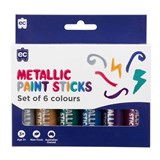 EDUCATIONAL COLOURS METALLIC PAINT STICKS ASSORTED PACK 6