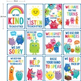 LEARNING CAN BE FUN GIGGLE  GROW CLASSROOM RULES POSTER SET 12