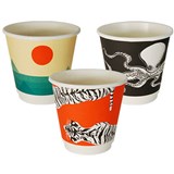 DISPOSABLE CUP 8oz PAPER DOUBLE WALL ASSTD PRINT
