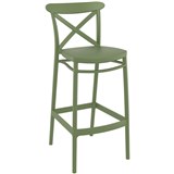 SIESTA CROSS BARSTOOL 750MM OLIVE GREEN