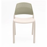 RAPIDLINE FLEXI STACKING CHAIR WITH GREEN BACKREST 815 X 505 X 550MM WHITE