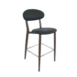DURAFURN ATLANTA BARSTOOL NARROW BACKREST WENGE FRAMEBLACK VINYL SEAT AND BACKREST