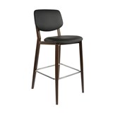 DURAFURN ATLANTA BARSTOOL LARGE BACKREST WENGE FRAMEBLACK VINYL SEAT AND BACKREST