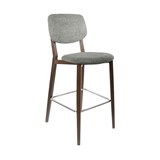 DURAFURN ATLANTA BARSTOOL LARGE BACKREST WENGE FRAMEDARK GREY FABRIC SEAT AND BACKREST