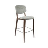 DURAFURN ATLANTA BARSTOOL LARGE BACKREST WENGE FRAMEGREY FABRIC SEAT AND BACKREST