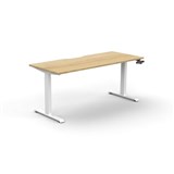 RAPIDLINE BOOST CRANK SINGLE SIDED WORKSTATION 1200 X 750 X 705MM NATURAL OAK TOP AND WHITE SATIN FRAME