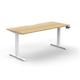 RAPIDLINE BOOST CRANK SINGLE SIDED WORKSTATION 1500 X 750 X 705MM NATURAL OAK TOP AND WHITE SATIN FRAME