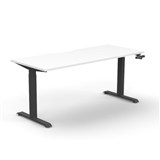 RAPIDLINE BOOST CRANK SINGLE SIDED WORKSTATION 1800 X 750 X 705MM NATURAL WHITE TOP AND BLACK SATIN FRAME