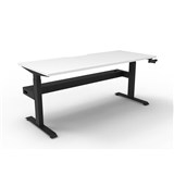 RAPIDLINE BOOST CRANK SINGLE SIDED WORKSTATION WITH CABLE TRAY 1200 X 750 D X 705MM NATURAL WHITE TOP AND BLACK SATIN FRAME