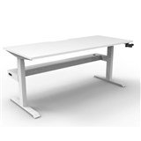 RAPIDLINE BOOST CRANK SINGLE SIDED WORKSTATION WITH CABLE TRAY 1200 X 750 D X 705MM NATURAL WHITE TOP AND WHITE SATIN FRAME